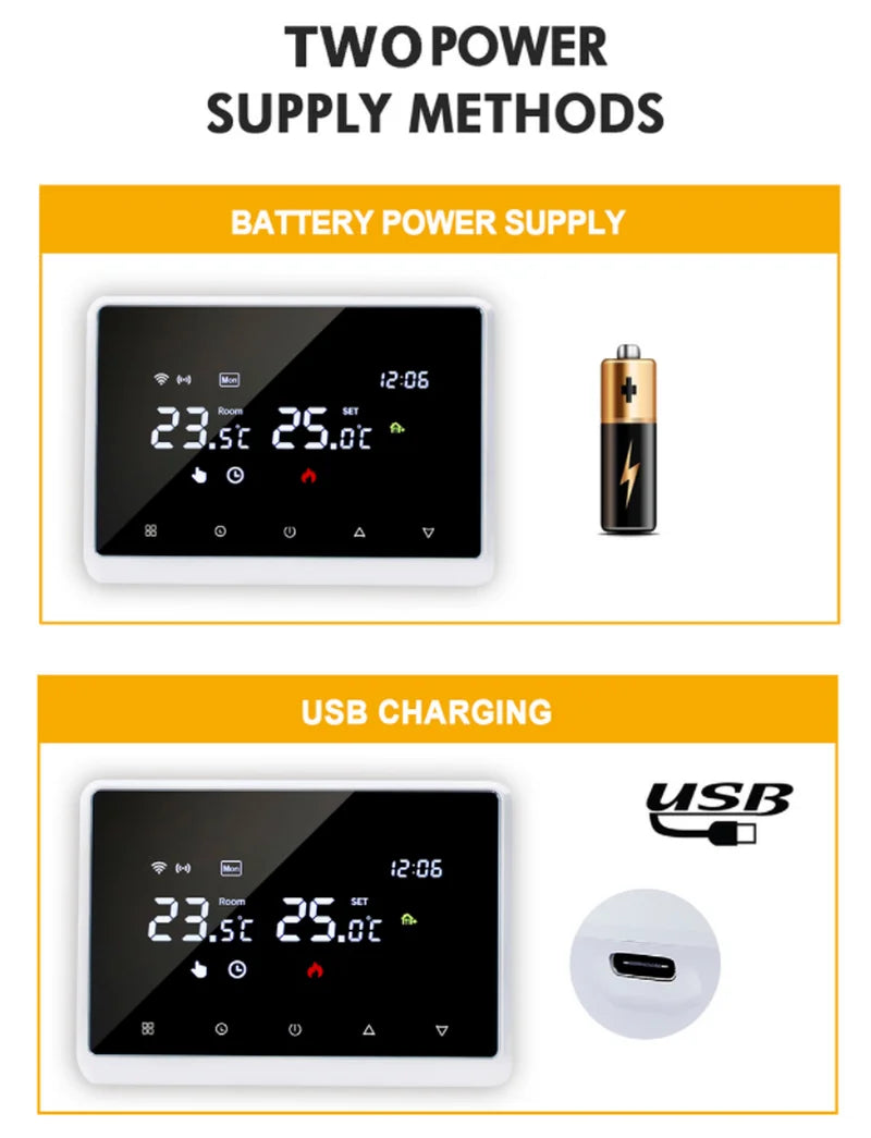 New Tuya Wifi Heating Thermostat Gas Boiler Smart Home Wireless Thermostats Smart Battery Operated Smart Life Alexa Google Home