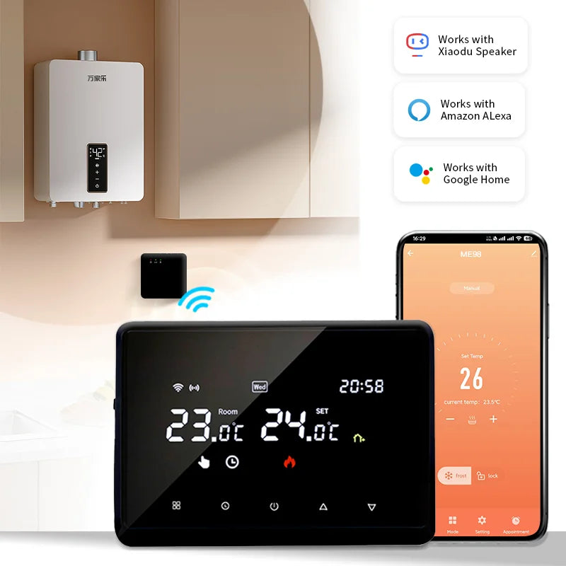 New Tuya Wifi Heating Thermostat Gas Boiler Smart Home Wireless Thermostats Smart Battery Operated Smart Life Alexa Google Home